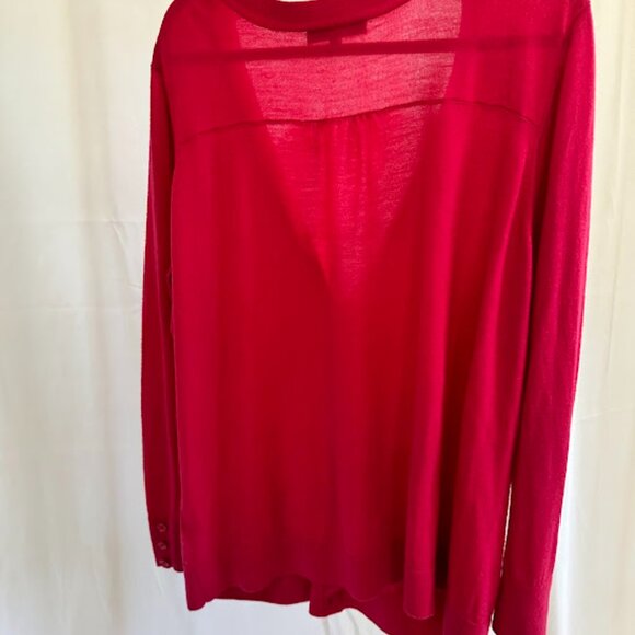 Sejour Women's Plus 3X Bright Pink long cardigan - Picture 4 of 8